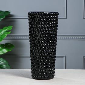 Ваза напольная "Трипси", цвет черный, 40 см, керамика