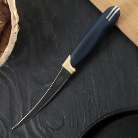 Нож кухонный Труд Вача «Мультиколор», овощной (для томатов), лезвие 12 см, с пластмассовой ручкой, цвет синий