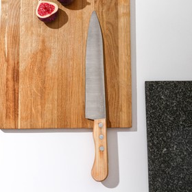 Нож кухонный «Поварская тройка» для мяса, лезвие 33 см, с деревянной ручкой