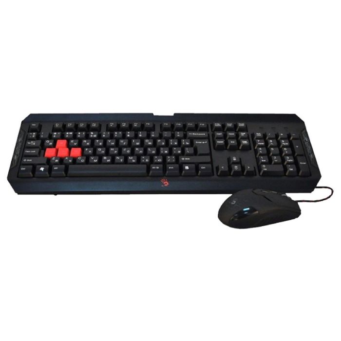 Комплект A4 Bloody Q1100 (Q100+S2), клавиатура + мышь , черный/красный