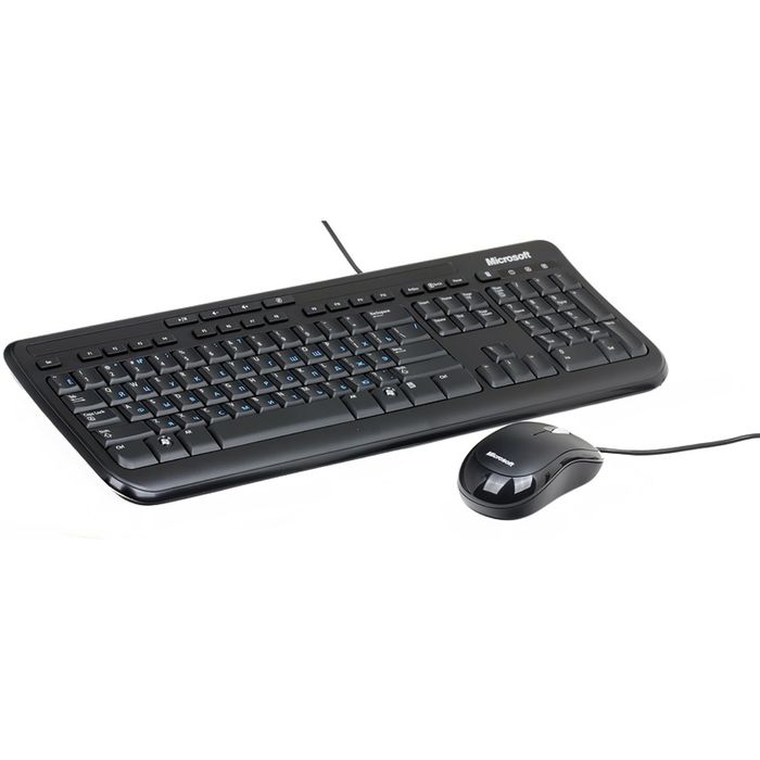 Комплект Microsoft Wired 600, клавиатура + мышь, черный