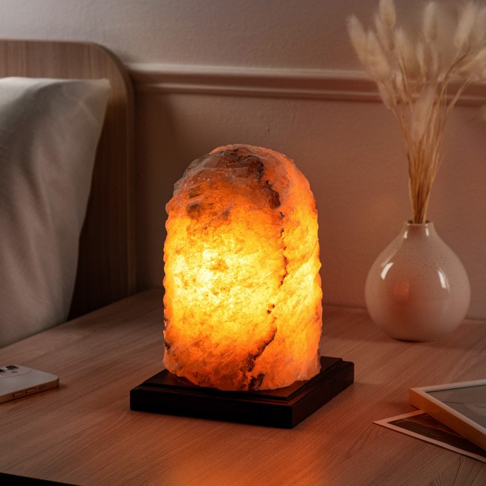 Соляная лампа "Гора большая", цельный кристалл, 15.5 см, 4-5 кг - фото 539345