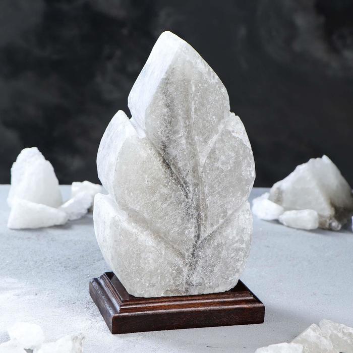 Соляная лампа "Лист резной", цельный кристалл, 20.5см, 2-3 кг