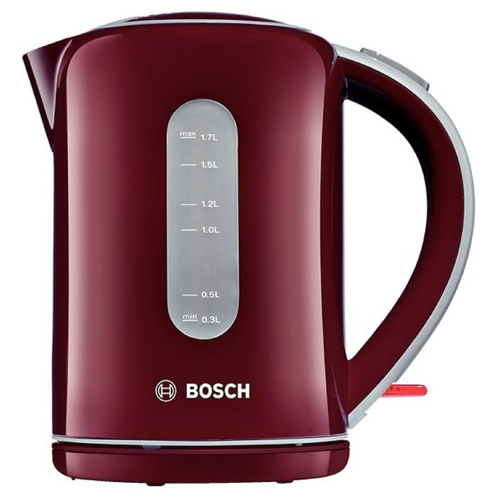 Чайник электрический Bosch TWK7604, 2200 Вт, 1.7 л, бордовый