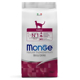 Сухой корм Monge Cat Indoor для домашних кошек, 1,5 кг