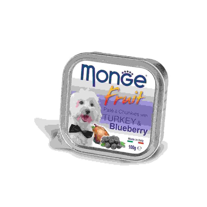 Влажный корм Monge Dog Fruit для собак, индейка с черникой, 100 г