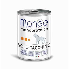 Влажный корм Monge Dog Monoproteico Solo для собак, паштет из индейки, ж/б, 400 г