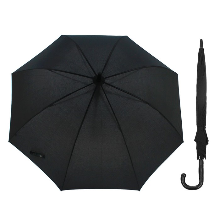 Зонт-трость, автоматический, R=54см, цвет чёрный