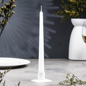 Подсвечник металл на 1 свечу "Квадрат", 3х7 см, белый