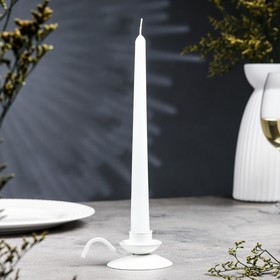 Подсвечник металл на 1 свечу "Ретро", 4х10 см, белый
