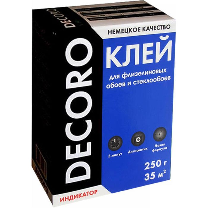 Клей для флизелиновых обоев и стеклообоев Decoro ART 120-250, 250 г (на 35 м²)