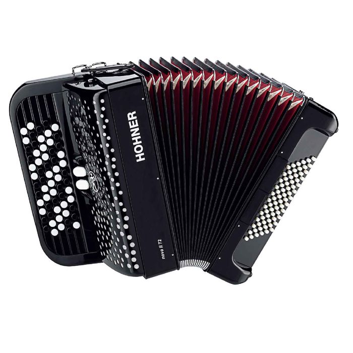 Аккордеон кнопочный Hohner A4262 NOVA II 72 SW B-GRIF, чёрный