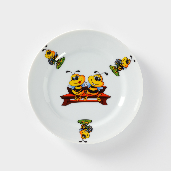 Тарелка мелкая «Пчёлы», d=17 см