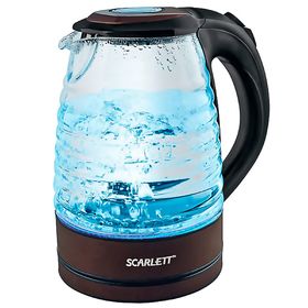 Чайник электрический Scarlett SC-EK27G97, стекло, 1.7 л, 2200 Вт, подсветка, коричневый