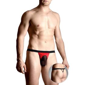 Стринги мужские с сеточкой SoftLine Collection, цвет красно-чёрный, размер XL