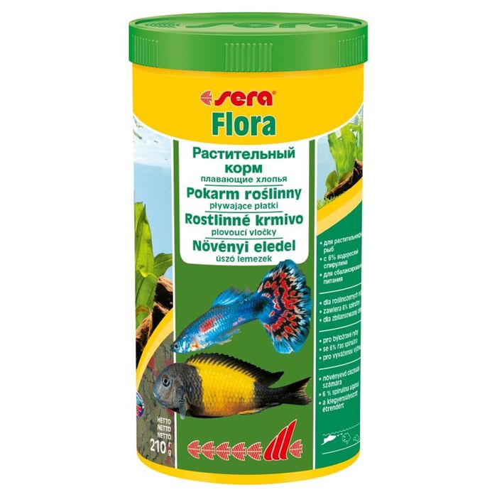 Корм для рыб растительный Sera Flora, 1 л, 210 гр