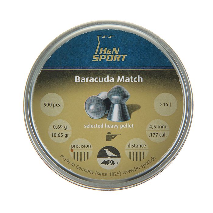 Пули пневм. &quot;H&amp;N Baracuda Match&quot;, 4,5 мм., 10,65 гран (500 шт.) шт