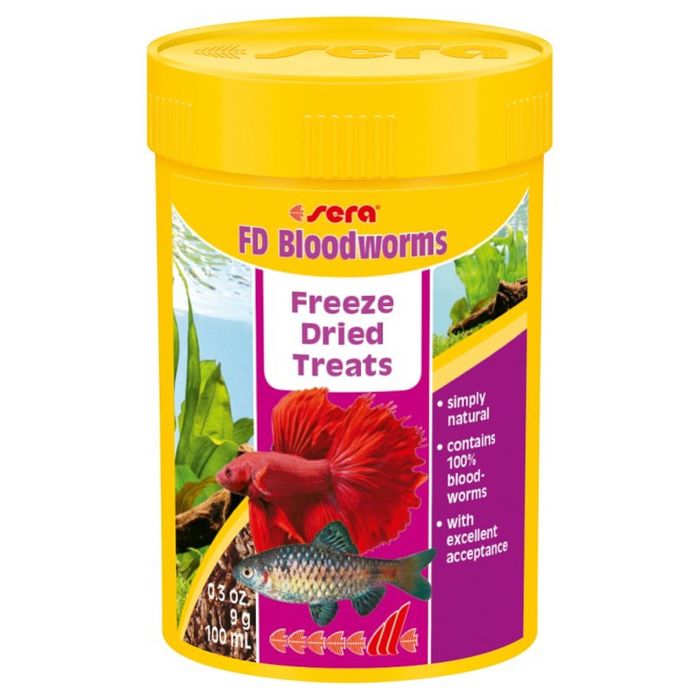 Лакомство для декоративных рыб Sera FD Bloodworms 100 мл, 9 г.