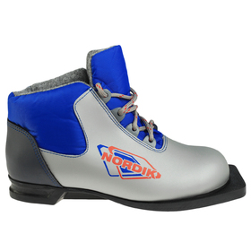 Ботинки лыжные Spine Nordik 43/2, NN75, искусственная кожа, искусственная кожа, цвет серебристый/синий, лого красный, размер 30 в Донецке
