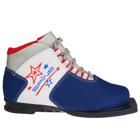 Ботинки лыжные Spine Kids 299/1, NN75, искусственная кожа, искусственная кожа, цвет белый/синий, лого красный, размер 30 в Донецке