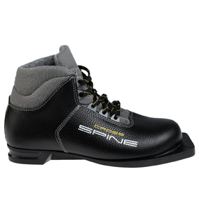 Ботинки лыжные SPINE Cross 35, NN75, искусственная кожа, натуральная кожа, цвет чёрный, лого жёлтый/белый, размер 32 в Донецке