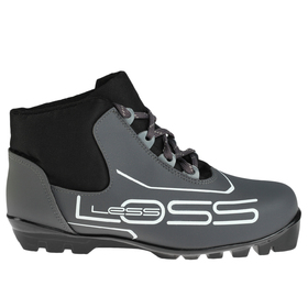 Ботинки лыжные Loss 443/7, SNS, искусственная кожа, цвет чёрный/серый, лого белый, размер 33 в Донецке
