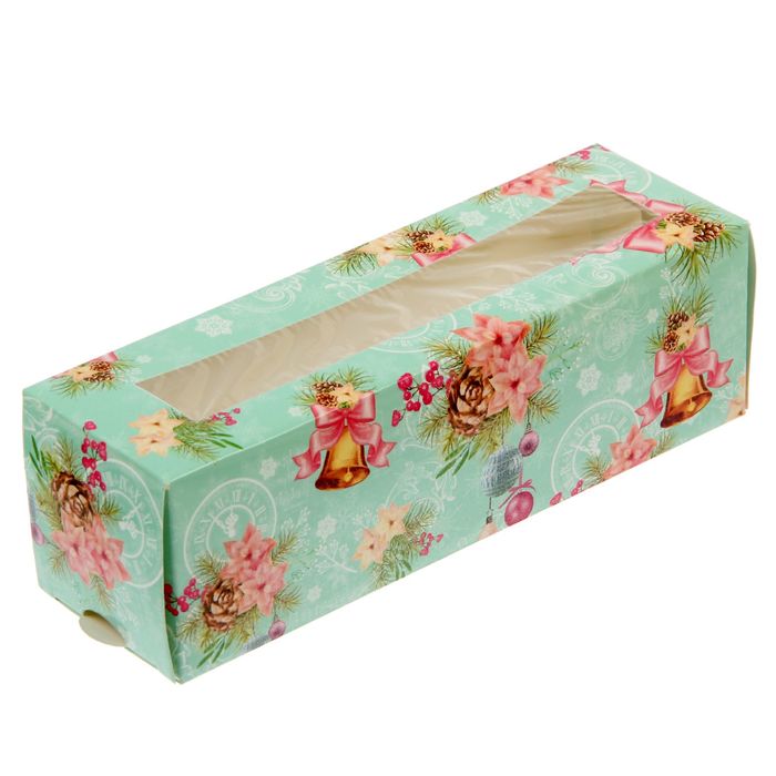 Коробочка для макарун "Новогодние радости", 18 х 5,5 х 5,5 см