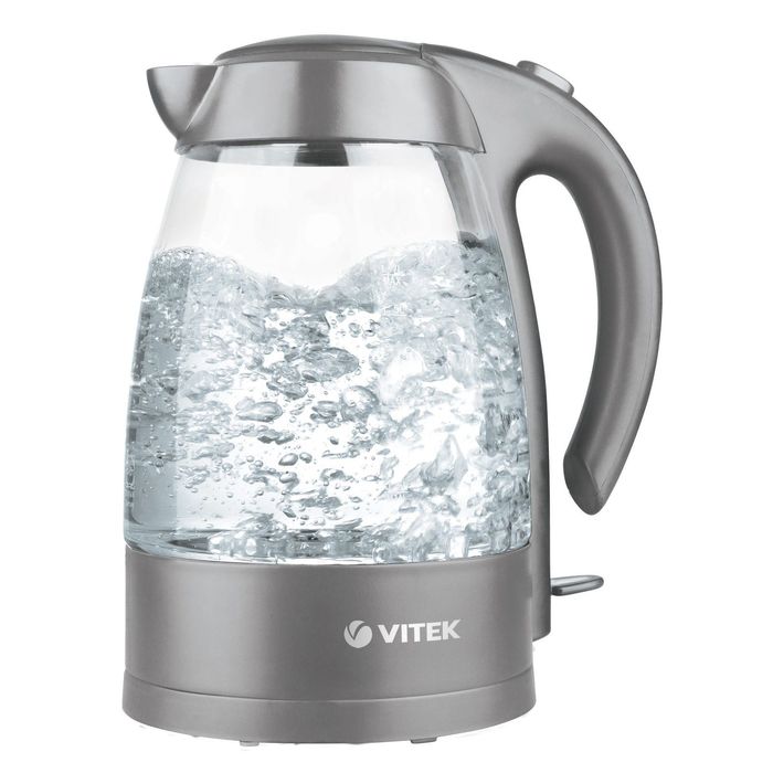 Чайник электрический Vitek VT-1112GY, 2200 Вт, 1.7 л, серый