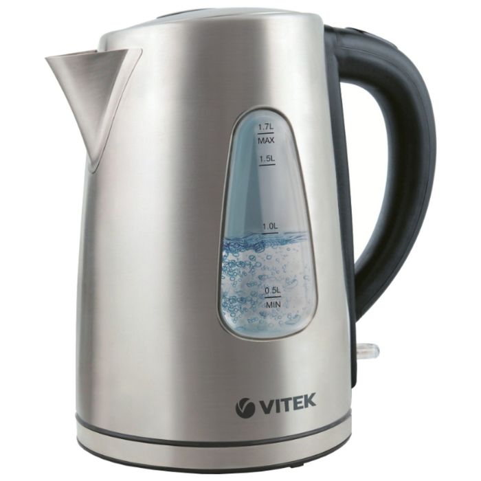 Чайник электрический Vitek VT-7007ST, 2200 Вт, 1.7 л, серебристый