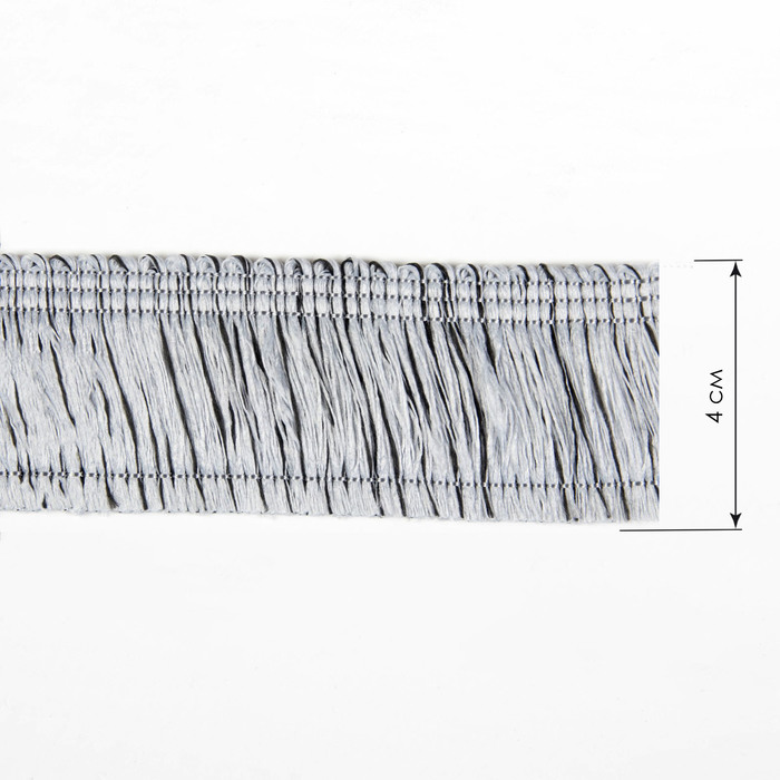 Тесьма &quot;Бахрома&quot;, 4см, 12±1м, цвет серебристый
