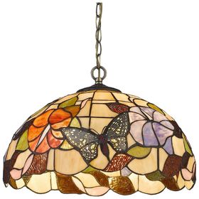 Светильник "Бабочки в цветах", 2х60Вт Е27, разноцветный