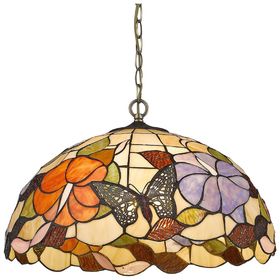 Светильник "Бабочки в цветах", 3х60Вт Е27, разноцветный