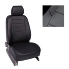 Авточехлы для Mitsubishi Lancer X седан, с задним подлокотником, 2007-, черный, экокожа, набор 1626272 - фото 54210