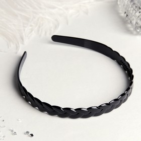 Ободок для волос "Ночь" косичка, 1 см, чёрный