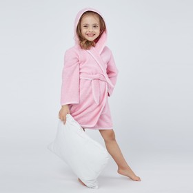Халат махровый для девочки, рост 98-104 см, цвет розовый