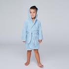 Халат махровый для мальчика, рост 110-116 см, цвет голубой - фото 8295367