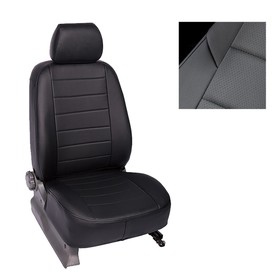 Авточехлы для Ford Mondeo V, 2014-2019, черный, экокожа, набор 1626215