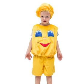 Карнавальный костюм "Колобок", шапка, жилет, шорты, 5-7 лет, рост 122-134 см