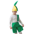 Карнавальный костюм "Лучок", шапка, комбинезон, 5-7 лет, рост 122-134 см - фото 6565066