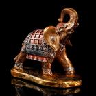 Статуэтка "Слон бегущий", бронзовая, покрытие лак, гипс, 27 см, микс - фото 6565080