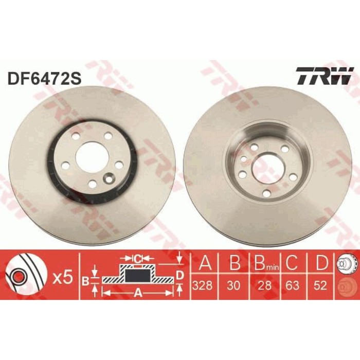 Диск тормозной TRW DF6472S