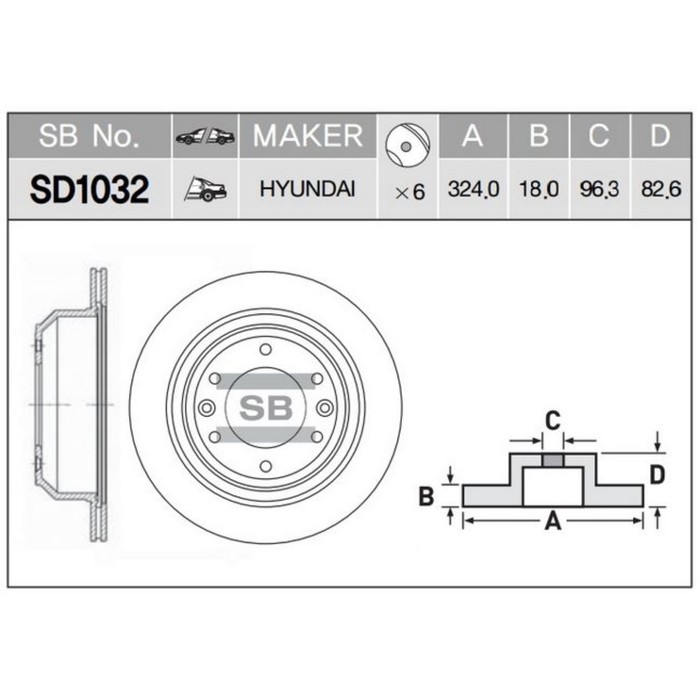 Диск тормозной SANGSIN SD1032