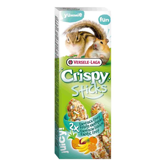 Палочки VERSELE-LAGA  Crispy для хомяков и белок, с экзотическими фруктами, 2х55 г