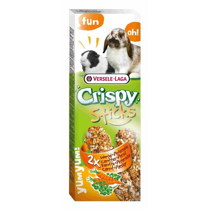 Палочки VERSELE-LAGA Crispy для кроликов и морских свинок, с морковью и петрушкой, 2х55 г