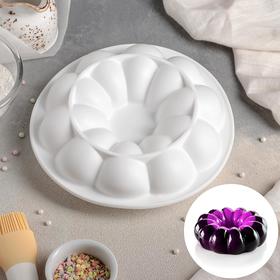 Форма для муссовых десертов и выпечки Доляна «Цветок», 21×7 см, цвет белый