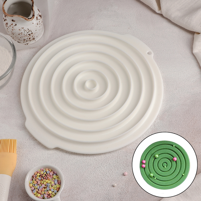 Форма для муссовых десертов и выпечки Доляна «Слои», 27×25,5 см, цвет белый - фото 42401