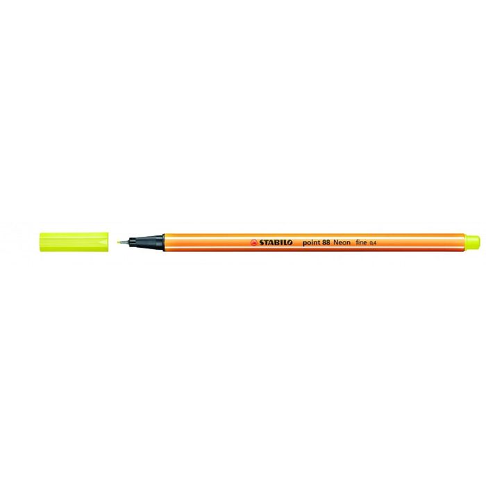Ручка капиллярная Stabilo point 88 0.4 мм чернила желтые неон 88/024