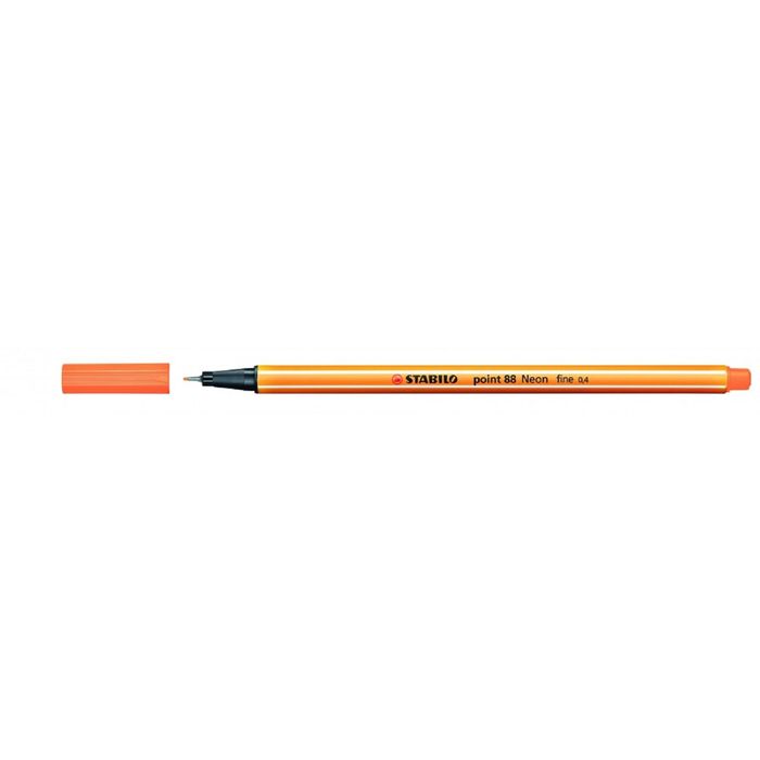 Ручка капиллярная Stabilo point 88 0.4 мм чернила оранжевые неон 88/054