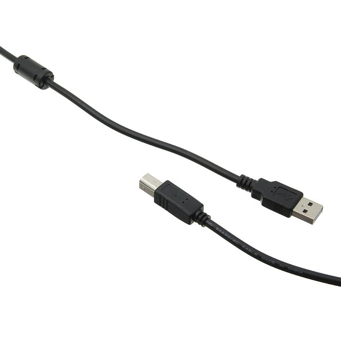 Кабель Luazon USB - B, 1,5 м, черный