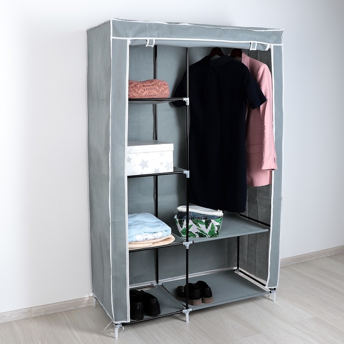 Шкаф для одежды 100х50х170 см, цвет серый